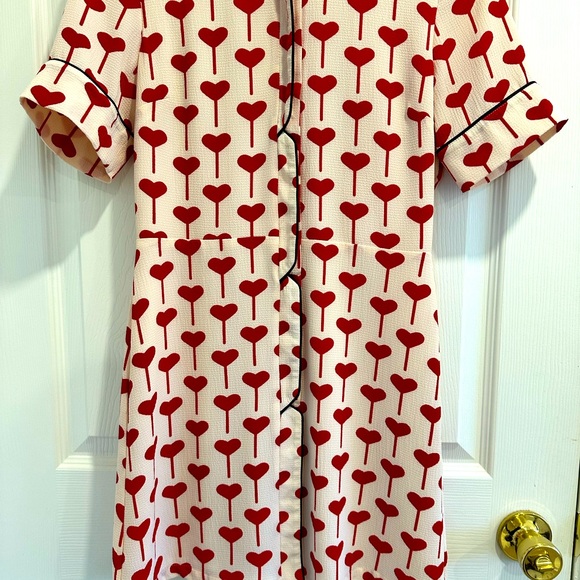 Top shop Red Heart dress with black piping - Picture 7 of 12